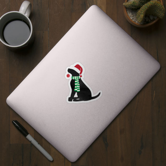 Christmas Black Lab Holiday Dog by EMR_Designs